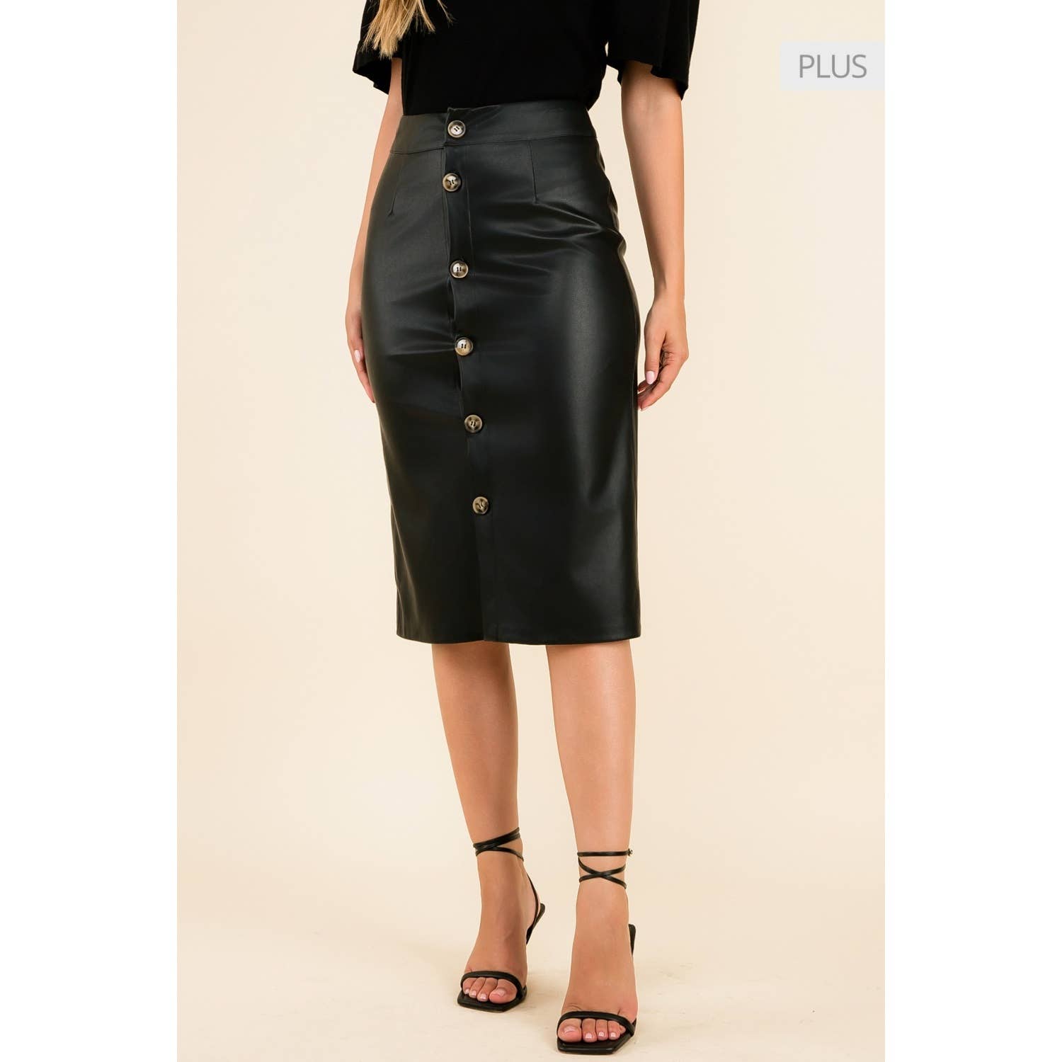 /Size Xl/ Faux Leather Button Front Midi Skirt Unisex T-shirt, Sweatshirt, Hoodie, Long Sleeve Tee