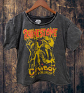 Rhinestone Cowboy 1982 World Tour Vintage Acid Wash Regular Crop Tee