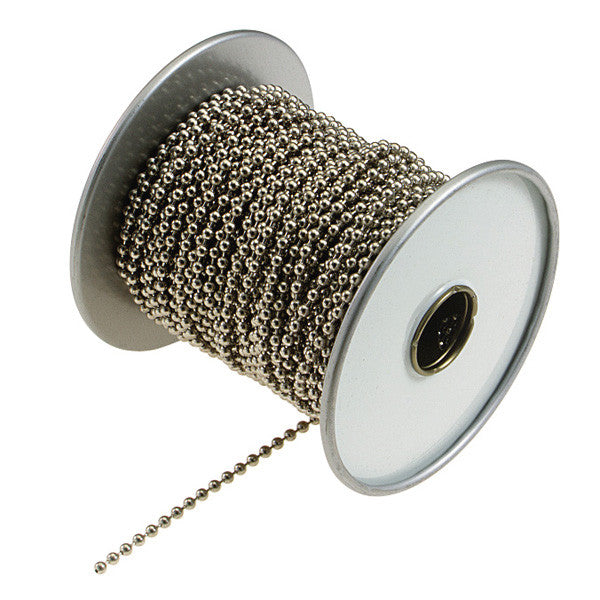 Number 6 Nickel Plated Steel Ball Chain 100 Foot Spool