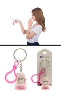 Pink Hippo Strawberry Lip Gloss With Plastic clip Key Chain KEKC5135