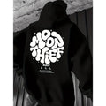 Men's Moon Thief Galaxy Print Graphic Hoodie - Cotton Blend Black Long Sleeve Pullover Regular Fit | Soft & Breathable Fabric, Durable Print, Everyday Comfort, Machine Washable, urban streetwear indoor urban setting