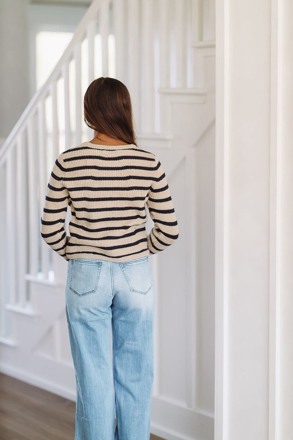 All the Feels Cardigan - Beige and Navy
