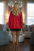 Pawsitively Cozy Sweater - Red
