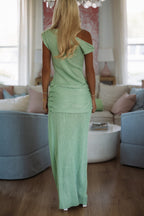 Verdant Elegance Maxi Dress - Sage Green