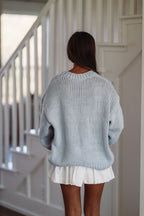 Boots and a Bow Sweater - Dusty Blue
