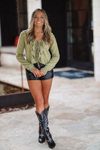 Calling For You Cardigan - Olive
