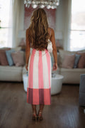 Velocity Maxi Dress - Ivory and Pink