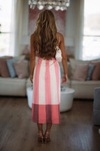 Velocity Maxi Dress - Ivory and Pink