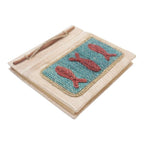 Hand-Crafted Eco-Friendly Natural Fiber Fish-Themed Journal 'Swerving Fish'