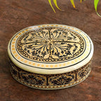 Oval Wood and Papier Mache Decorative Box 'Srinagar Grandeur'