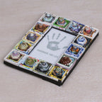 Artisan Crafted 3x5 Recycled Paper Frame Geometric Motifs 'Hexagonal Squares'