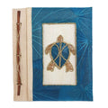 Blue Natural Fiber Turtle-Motif Journal 'Tortoise Thoughts in Blue'