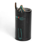 Cat-Themed Ceramic Decorative Vase Utensil and Pen Holder 'Petite Black Feline Organizer'