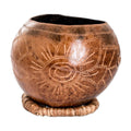 Hand-Carved Sunflower-Themed Dried Gourd Decorative Accent 'Sunflower Essence'