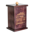 Pinewood Decorative Box with Pyrography Mayan Motif 'Dresden Codex'