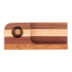 Handcrafted Wood Smartphone Speaker with Brown Stripes 'Wooden Sounds'