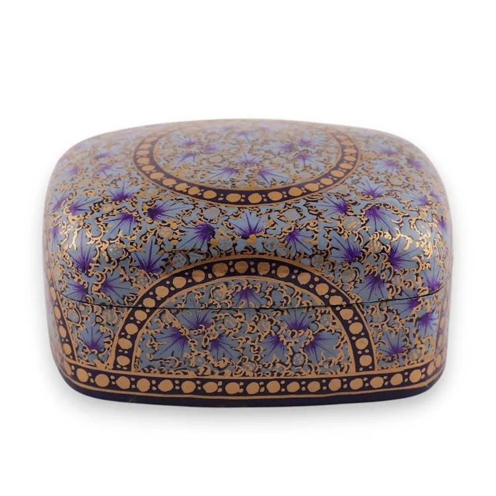 Floral Papier Mache and Wood Decorative Box Painted by Hand 'Lovely Garden'