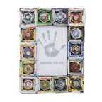 Artisan Crafted 3x5 Recycled Paper Frame Geometric Motifs 'Hexagonal Squares'