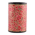 Round Pink and Golden Wood and Papier Mache Pen Holder 'Springtime Pink'