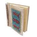 Hand-Crafted Eco-Friendly Natural Fiber Fish-Themed Journal 'Swerving Fish'