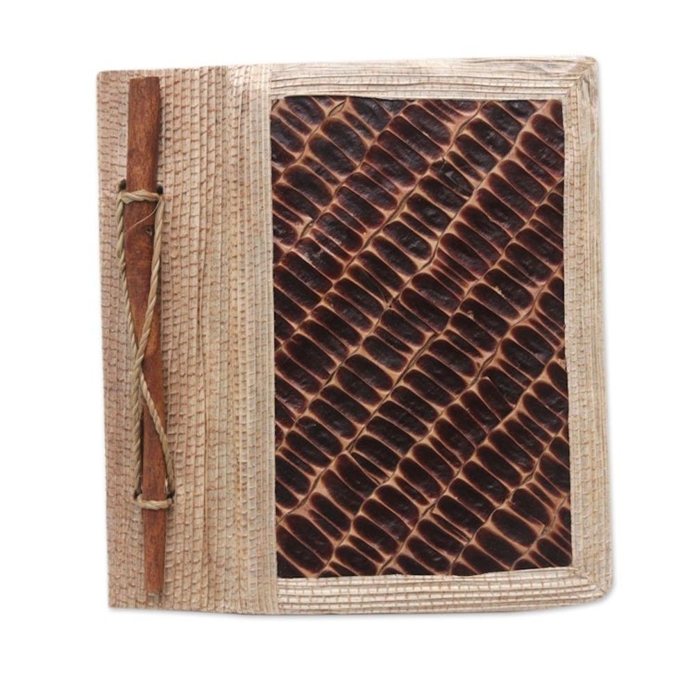 Eco-Friendly Natural Fiber Journal with Rice Straw Paper 'Brownstone'