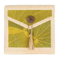 Eco-Friendly 35-Page Natural Fiber Notebook in Green-Yellow 'My Yellow Journey'