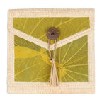Eco-Friendly 35-Page Natural Fiber Notebook in Green-Yellow 'My Yellow Journey'