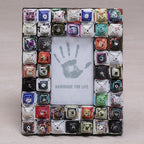 3x5 Recycled Paper Photo Frame with Multicolored Squares 'Square Shrines'