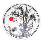 Hand-Painted Cotton and Bamboo Parasol 'Peaceful Cranes'
