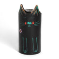 Cat-Themed Ceramic Decorative Vase Utensil and Pen Holder 'Petite Black Feline Organizer'
