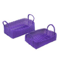 Two Recycled Handwoven Baskets in Purple from Guatemala 'Home Warmth in Regal Purple'