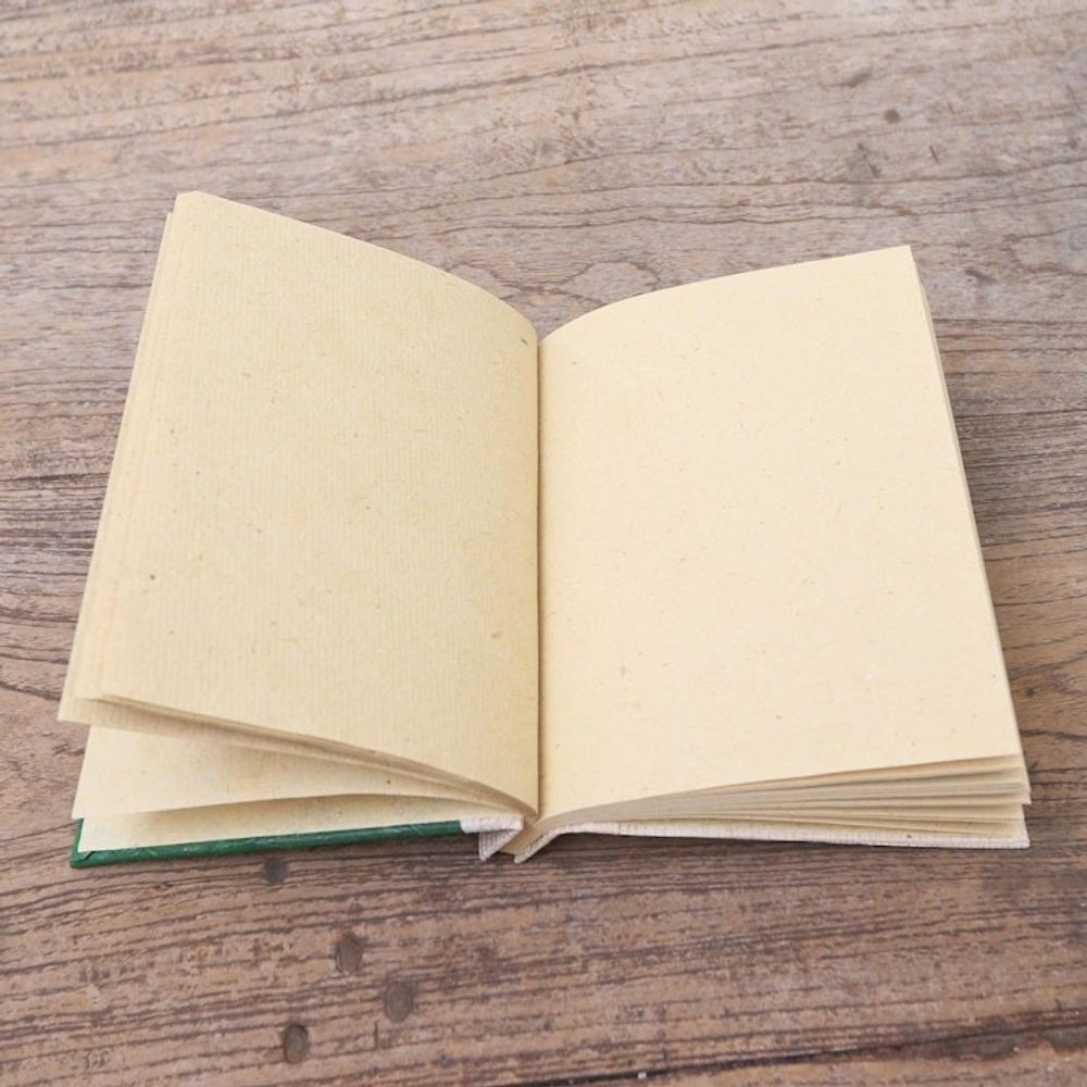 Green Natural Fiber Turtle-Motif Journal 'Tortoise Thoughts in Green'