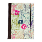 Recycled Paper Handmade Journal with Passport Stamps 'Passport Stamps'