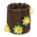 Floral Recycled Paper Mini Basket from India 'Floral Glory'