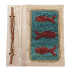 Hand-Crafted Eco-Friendly Natural Fiber Fish-Themed Journal 'Swerving Fish'