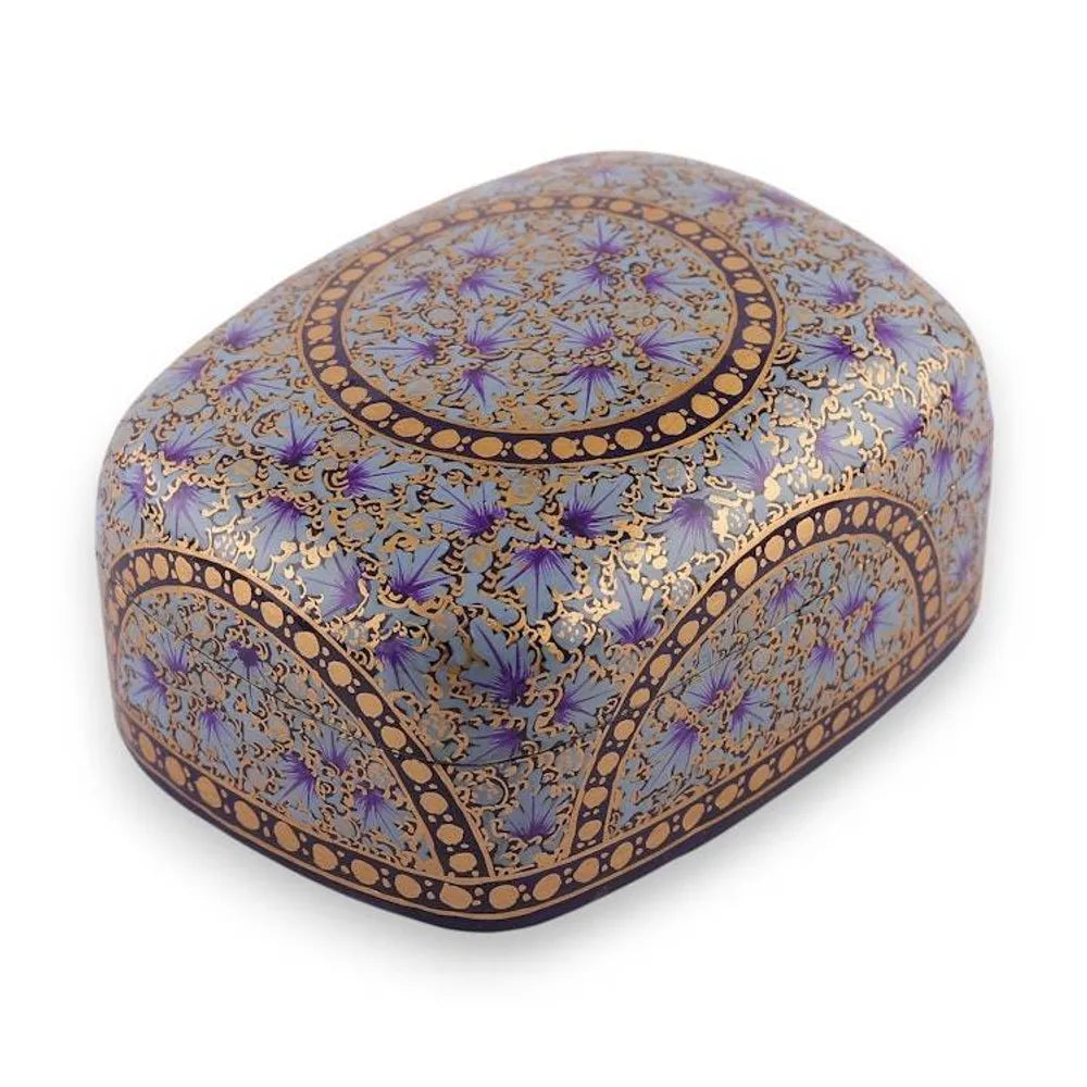 Floral Papier Mache and Wood Decorative Box Painted by Hand 'Lovely Garden'