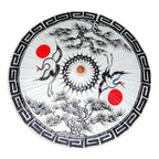 Hand-Painted Cotton Crane-Motif Parasol 'Joyful Cranes'