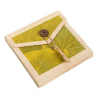 Eco-Friendly 35-Page Natural Fiber Notebook in Green-Yellow 'My Yellow Journey'