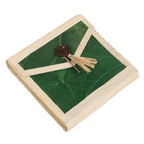 Eco-Friendly 35-Page Natural Fiber Notebook in Green 'My Green Journey'