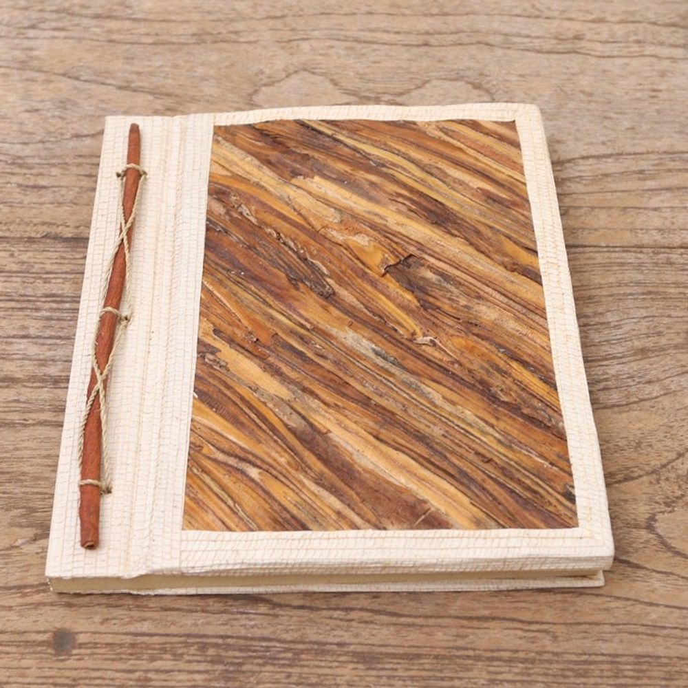 Fern Wood and Rice Straw Paper Journal from Bali 'Natural Life'