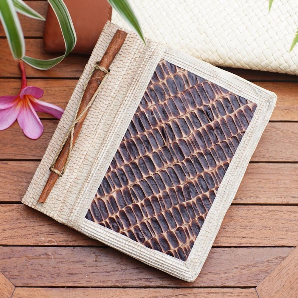 Eco-Friendly Natural Fiber Journal with Rice Straw Paper 'Brownstone'