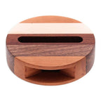 Hand Crafted Round Wood Smartphone Speaker 'Lively Sound'