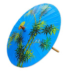 Hand-Painted Bamboo Motif Paper Parasol from Thailand 'Bamboo Sunset'