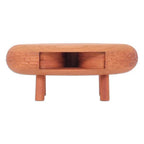 Hand-Carved Ovoid Teak Wood Phone Speaker from Thailand 'Ovoid Traces'