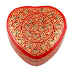Chinar Leaf Motif Heart Shaped Decorative Box 'Kashmir Romance'