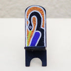 Recycled Plastic Beaded Sese Wood Sankofa Decorative Chair 'Eco Sankofa'