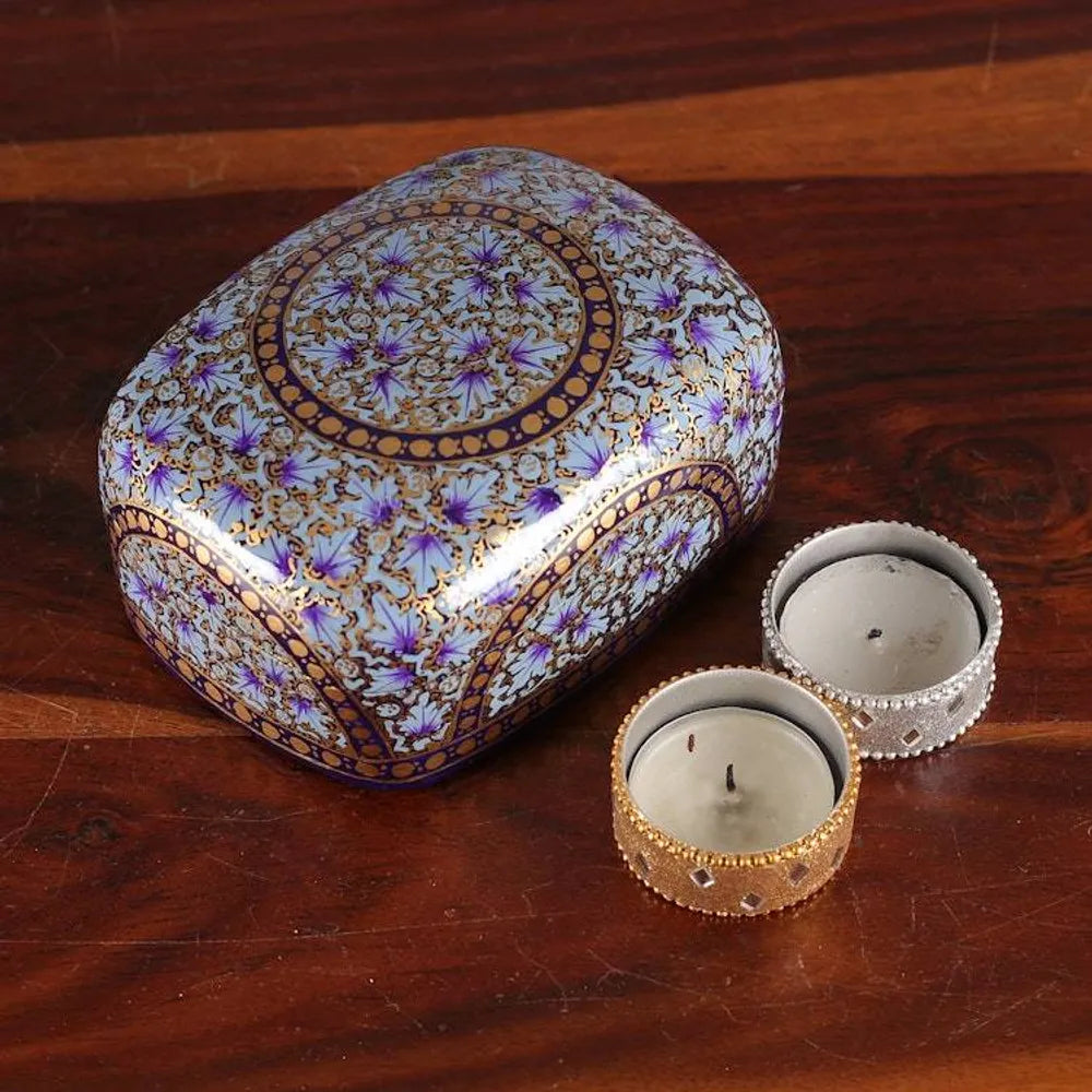 Floral Papier Mache and Wood Decorative Box Painted by Hand 'Lovely Garden'
