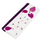 Handcrafted Leafy and Floral Purple Amate Paper Notebook 'Spring Thoughts'