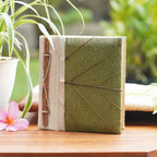 Hand-Crafted Eco-Friendly Natural Fiber Leaf-Themed Journal 'Wisdom'
