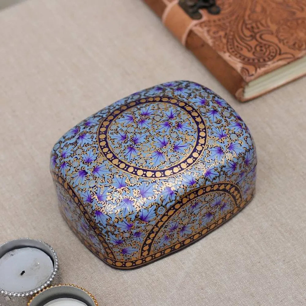 Floral Papier Mache and Wood Decorative Box Painted by Hand 'Lovely Garden'